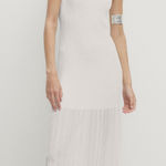 Massimo Dutti NWT Women's Long Strappy Dress Double Fabric White Size Large Photo 0