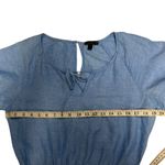 J. Crew Women's Linen Cotton Blend Blue Romper Scalloped Hem Keyhole Size Medium Photo 6