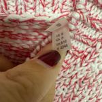 Elie Tahari  Womens Puff Sleeve Pink Red White Knit Heavy Pullover Sweater Small Photo 6