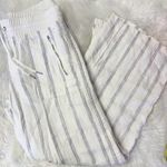 Athleta Cabo Linen Striped Wide-Leg Pants – Size 8 Photo 2