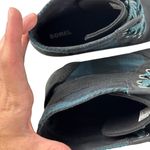 Sorel Lexie Wedge Lace Up Ankle Boots Leather Black Blue Plaid Size 10 Photo 12