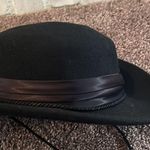 Black 100% wool wide brim fedora felt hat Photo 7