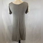 Heart & Hips Gray and antique lace jersey shift dress size medium Photo 3