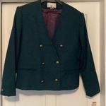 NWT vintage Michelle forest green military double breasted blazer, size 12 Photo 0