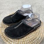 UGG  Women’s Kohala Suede Mules Leather Slip On Clogs Sheepskin Shearling Black 8 Photo 2