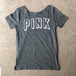 PINK - Victoria's Secret VS Pink Grey Logo Oversized Off The Shoulder Tunic Top Size XS Photo 0