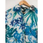 Ralph Lauren Lauren  100% Linen Button Top Floral Large Vacation Coastal Tropical Photo 1