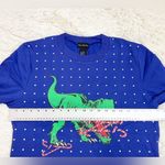 Alex Stevens Lightweight Blue Christmas Dinosaur Polka Dot Sweatshirt Medium Photo 3