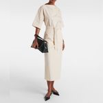 TOTEME Belted Tie-Waist Cotton Midi Skirt Photo 0