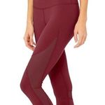 Alo Yoga  Burgundy Mesh Leg Capri Pants Photo 0