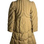 Vintage 80s Snowbird Goose Down Coat XS Tan Quilted Puffer High Collar Button Zi Photo 6