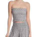 AQUA Medallion Strapless Smocked Tube Top NWT LARGE Photo 7