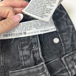 ZARA  Acid-Wash black denim high-waist straight leg raw hem jeans  Size 8 US‎ Photo 6