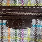 Coach Vintage  Penelope Tattersall Plaid Wool Tweed Leather Handbag Photo 2