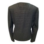 Calvin Klein Crewneck TweedTextured Black Blazer w/Gold Accents Beautiful Piece Photo 2