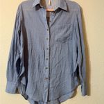 Free People  Thats a
Wrap Shirt Chambray Combo Blue Photo 4