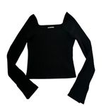 Madewell Black Ribbed Flare Sleeves Shirt Women Top Size Small | 63-9 Photo 2