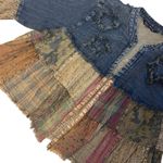 Young Threads Ruffle Patchwork Boho Denim Cardigan M Whimsiboho Western Hippie Blue Size M Photo 3