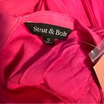 Strut & Bolt  Pleated Chiffon Cape Shift Mini Dress hot pink size S Small NWT Photo 5