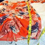 Lilian Floral Ruched Dress Woman’s Size 1X Deep V Neck Bold Orange Photo 10