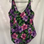 SWIM 365 SWIMSUITS FOR ALL WO PLUS SIZE 34 ONEPIECE SWIM SUIT BLACK FLORAL PRINT Pink Photo 6
