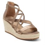 Eileen Fisher Eileen Fisher Wanda Platform Wedge Sandal Women's 10 Metallic Nude Strappy NWOT Photo 0