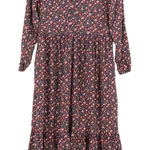 Old Navy Ditzy Floral Tiered Midi Dress Prairie Cottage Long Sleeve Retro Size M Photo 0