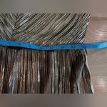 The Room gold pleated v-neck dress size large Photo 6