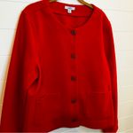 Croft & Barrow Vibrant Red Cardigan Blazer Large Buttons Pockets Holiday XL Photo 1