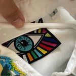 Libertine Beaded Shirt embellished floral button up womens White small Photo 1