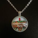 Silver chain Merry Christmas party necklace Photo 2