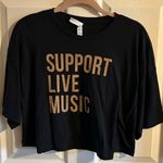 Bella Canvas  Support Live Music Women’s Cropped Printed Graphic T-Shirt Size Med Photo 1