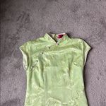 Green Floral Jacquard Chinese Dress SIZE S Photo 1