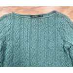 Ralph Lauren LAUREN  Rollneck Cable Knit Sweater Green Size Medium Fisherman Photo 3