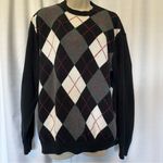 Brandy Melville  Argyle Sweater Black Gray Red Academia Preppy One Size (Small) Photo 0