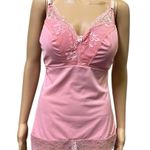 Rhonda Shear Shapewear Camisole Coral Pink Lace Details Padded Adjustable 1X Photo 0