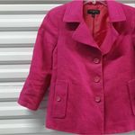 Talbots Women's Jacket Size 8P Pink 100% Linen Retro Y2K Cropped Coat Buttoned Photo 4