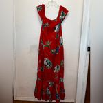 Vintage Hilo Hattie Hawaiian Dress Aloha Floral Red Maxi Dress Hawaii Dress Size M Photo 4