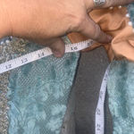 Renaissance Victorian and Edwardian Dress Gown costume Teal Gold XSmall Small Blue Size M Photo 10