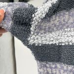 Wild Pearl Women’s Blue Gray Chunky Knit Open Front Cotton Blend Cardigan Medium Photo 4