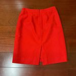 J.Crew The Pencil Skirt Red Wool Professional Skirt Size 0 Photo 2