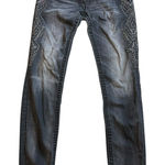 Miss Me Signature Skinny Jeans Black Size 28 Low Rise Embroidered Indie Grunge Photo 0