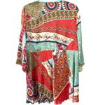CAbi  Women's Oversized Bohemian Patchwork Print Tie Front Kimono Cardigan Large Photo 4