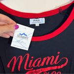 Piko  Women’s Black Red University of Miami Bamboo 3/4 Sleeves Top Medium NWT Photo 2
