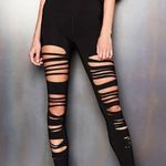Alo Yoga Alo High-Waist Extreme Ripped Warrior Leggings Black Edgy Hi-Rise Destroyed Pant Photo 2