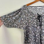 Maurice's 🦋  Floral Short Sleeve Puff Sleeve Blouse T-Shirt Large Lace Up Top Photo 2