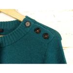 J.Crew Sweater Womens XS Green Button Crewneck Supersoft Yarn Wool Alpaca AB793 Photo 7