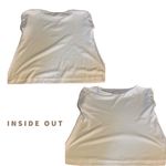 VINTAGE 1980'S WHITE WITH GRAY ACCENTS CAP SLEEVE KNIT TEE SHIRT (S) Photo 8