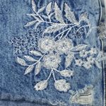 INA  White Floral Embroidered Jean Denim Cut Off Shorts Large Photo 3