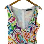Lauren Ralph Lauren Purple Multi Paisley Faux Wrap Midi Crepe Dress Size 6 Job Photo 4